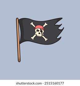 Vector illustration Pirate Flag. Vector design Pirate Flag. Pirate Flag Vector Cartoon design illustration and icon for website, digital and print