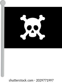 Vector illustration of pirate flag with a skull and crossbones