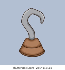 Ilustração vetorial Pirate Hook. Vetor design Gancho Pirata. Sea Pirate Hook Vetor Cartoon design ilustração e ícone para site, digital e impressão