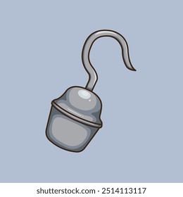 Vektorgrafik Piraten Haken. Vektordesign Pirate Hook. Sea Pirate Hook Vektor Cartoon Design Illustration und Symbol für Website, digital und Print