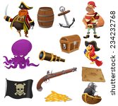 A vector illustration of pirate icon sets