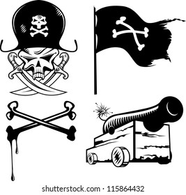 Vector illustration of a pirate set
