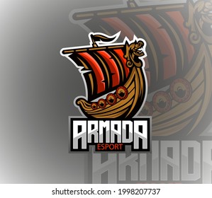 Vector illustration of Pirate Ship, perfect for your team logo in esports, also can be used for t-shirts, tattoos, services, etc.