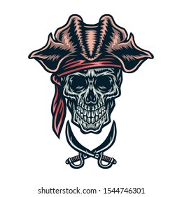 
Vector illustration of pirate skull