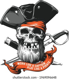 Vector Illustration of pirate skull