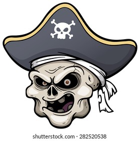 Ilustración vectorial del cráneo Pirata