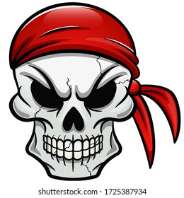 Vector illustration of pirate skull isolated design