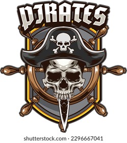 Vektorgrafik des Logos für die Maskottchen von Piraten 