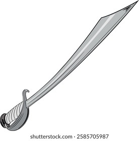 vector illustration of a pirate sword or cutlass