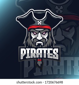 Vector Illustration Pirates Head Logo Mascot Stock Vector (Royalty Free ...