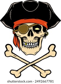 Vector illustration a Pirates Skull clipart