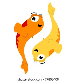 Vector illustration of Pisces in cartoon style