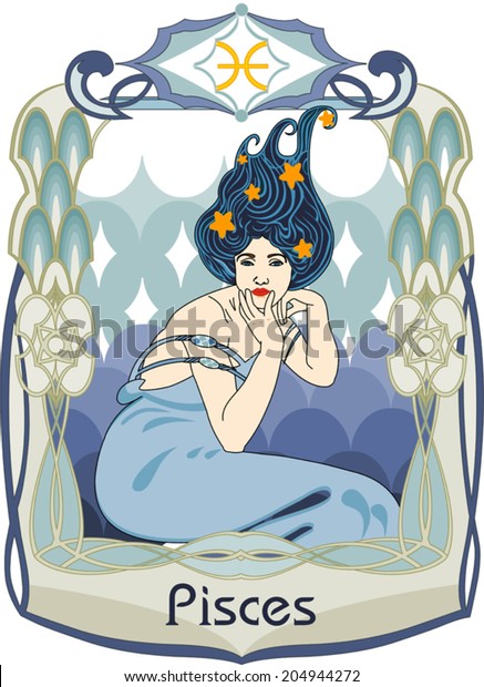 Vector Illustration Pisces Horoscope Sign Stock Vector Royalty Free