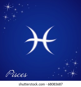 Vector illustration of pisces sign