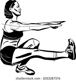 The Vector Illustration Of The Pistol Squat