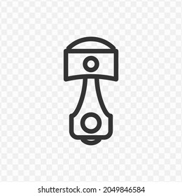 Vector illustration of piston icon in dark color and transparent background(png).