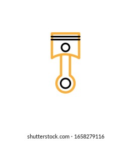
Vector illustration, piston icon. Line and two colour design template