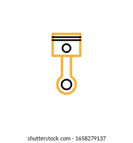 
Vector illustration, piston icon. Line and two colour design template