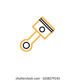 
Vector illustration, piston icon. Line and two colour design template