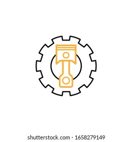 
Vector illustration, piston icon. Line and two colour design template