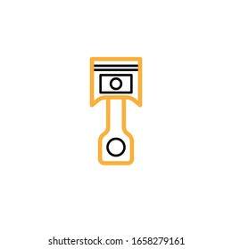 
Vektorillustration, Kolbensymbol. Zeile und zwei Farbdesign-Vorlage