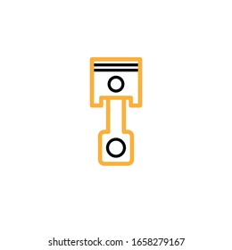 
Vector illustration, piston icon. Line and two colour design template