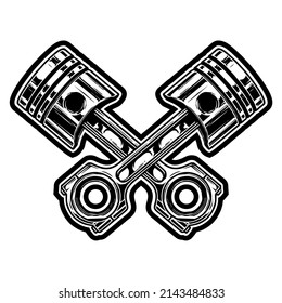 vector illustration of piston or vehicle spare parts, good for logo design or racing t-shirt design