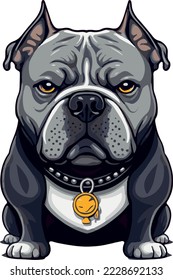 Vector illustration of a pitbull dog