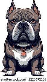 Vector illustration of a pitbull dog