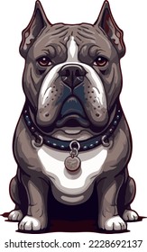 Vector illustration of a pitbull dog