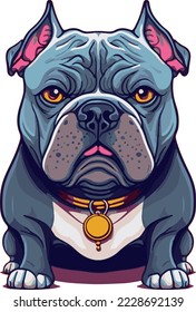 Vector illustration of a pitbull dog