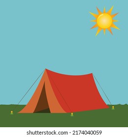 ilustración vectorial de una carpa acechada bajo el sol