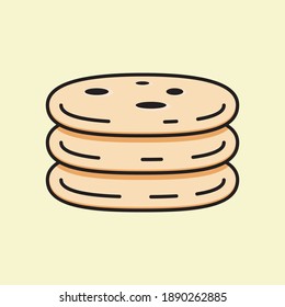 Vector illustration of pitta bread graphics. suitable for food products, cakes and bakeries.