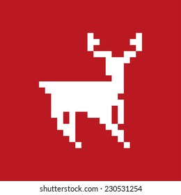 Ilustração vetorial de um veado pixel art.
