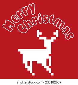 Vector illustration of a pixel art deer.