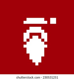 Vector illustration of a pixel art of Santa Claus