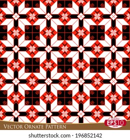 Vector illustration pixel based national ornate pattern.