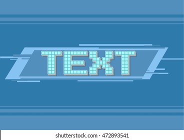 A vector illustration of vector pixel blue frame for text illustration