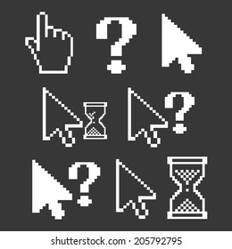 vector illustration of pixel characters on a black background