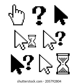 vector illustration of pixel characters on a white background
