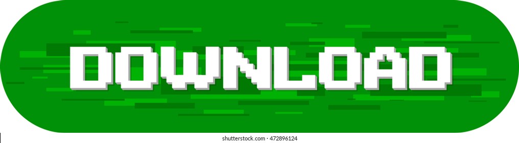 A vector illustration of Pixel download text screen on green background