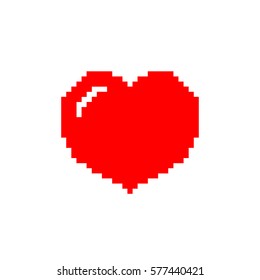 Similar Images, Stock Photos & Vectors of Pixel heart vector. Red pixel