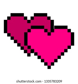 Vector illustration of pixel heart. Love.