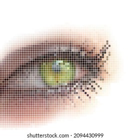 Ilustración vectorial de un píxel en el ojo humano.