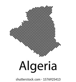 Vector illustration pixel map of Algeria.
