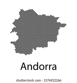 Vector illustration pixel map of Andorra