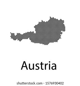 Vector illustration pixel map of Austria.