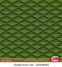 Vector illustration pixel wave seamless pattern.