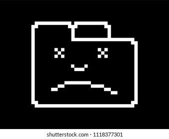 Vector illustration of the pixelated browser tab icon. No internet concept