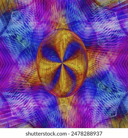 Vector illustration of a pixelated scheme of a colorful abstract kaleidoscope pattern for beading